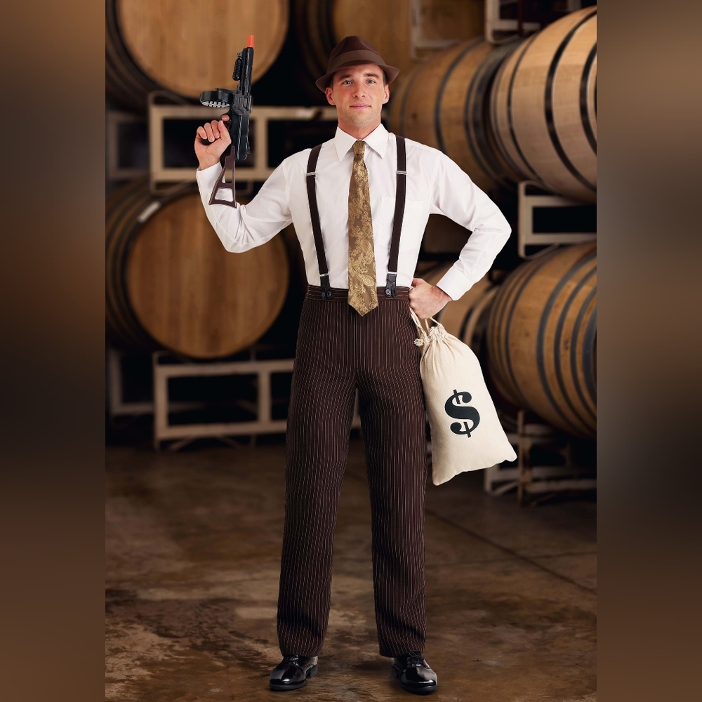 NWT Men's Clyde Outlaw Gangster Costume XS- 1920s Roaring 20s Mobster Halloween